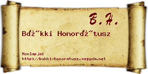 Bükki Honorátusz névjegykártya