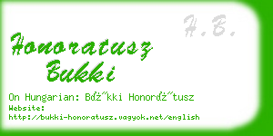 honoratusz bukki business card